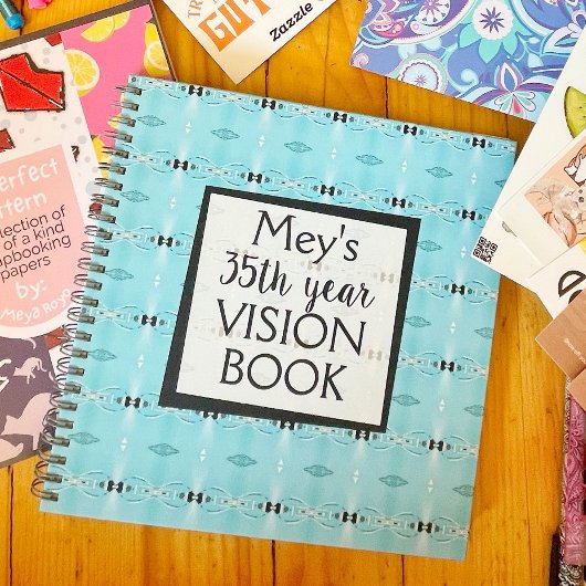 Blue Custom Name Birthday Vision Book Notitieboek