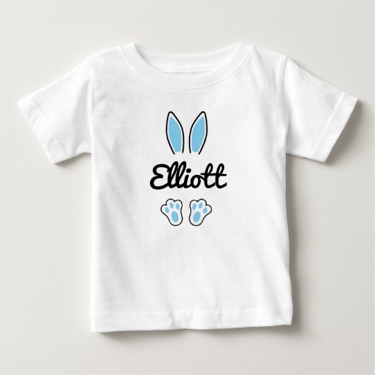 Blue Custom Name Easter Bunny Ears Feet (Voorkant)