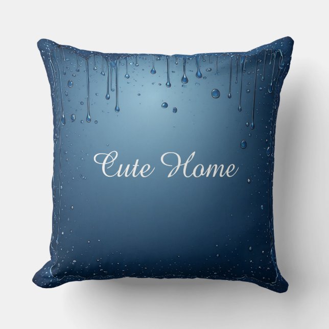 Blue Custom Name Home Decoration Cozy Kussen (Voorkant)