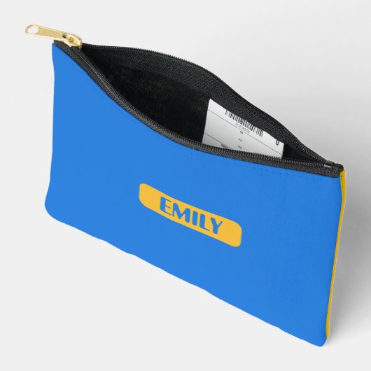 Blue Custom Name Pencil Pouch  Etui (Open)