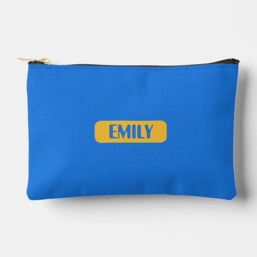 Blue Custom Name Pencil Pouch  Etui (Voorkant)