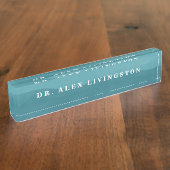 Blue Custom PhD Afstuderen Gift  Name plate Naambordje (Zijkant)