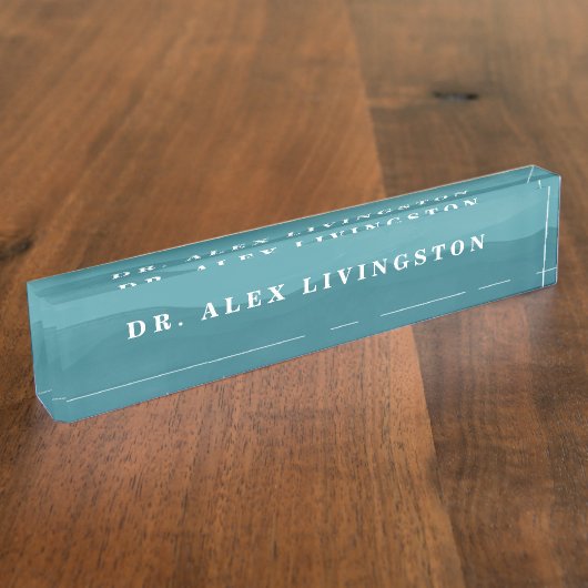 Blue Custom PhD Afstuderen Gift  Name plate Naambordje (Zijkant)