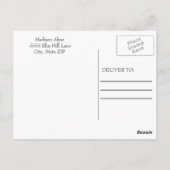 Blue Custom Photo Afstuderen Save the Date Briefkaart (Achterkant)