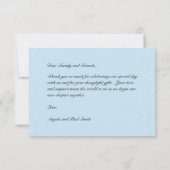Blue Custom Photo Wedding Thank You Card Flat Bedankkaart (Achterkant)