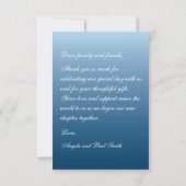 Blue Custom Photo Wedding Thank You Card Flat Bedankkaart (Achterkant)