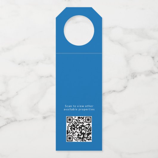 Blue Custom Realtor Open Huis Waterfles Labels (Achterkant)