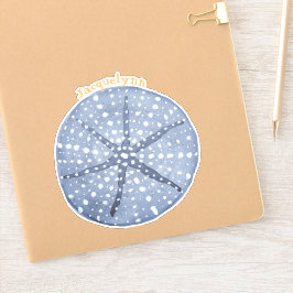 Blue Custom Sand Dollar Sticker of Label