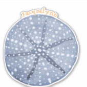 Blue Custom Sand Dollar Sticker of Label (Voorkant)
