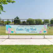 Blue Custom Sign Colorful Easter Egg Hunt Spandoek (Insitu)