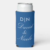 Blue Custom Text Can Cooler Personalized Sleeve (Seltzer Voorkant)