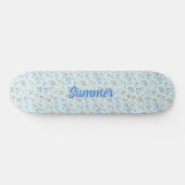 Blue Custom Trendy Wildflower Pattern Persoonlijk Skateboard (Horizontaal)