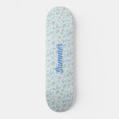 Blue Custom Trendy Wildflower Pattern Persoonlijk Skateboard (Voorkant)