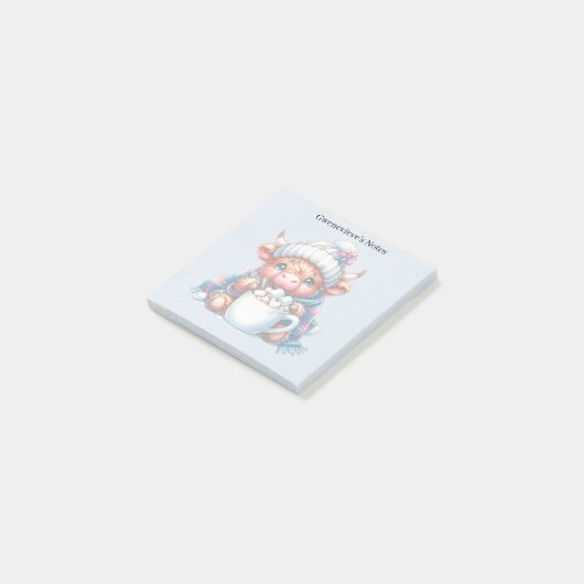 Blue Custom Winter Highland Koe/Bovine Post-it® Notes (Schuin)