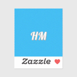 Blue customize initial simple sticker