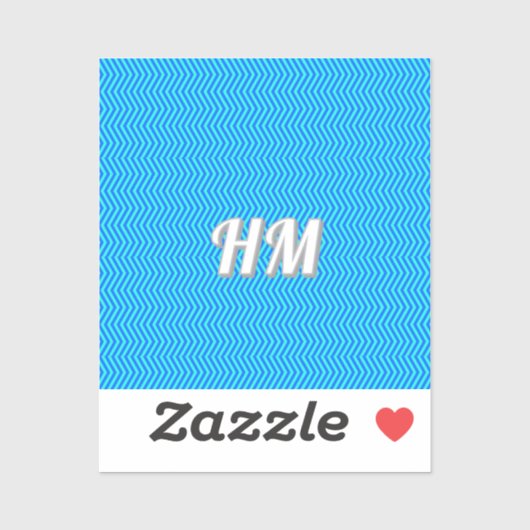 Blue customize initial simple sticker (Vel)