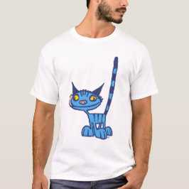 Blue Cute and Cool Kat cartoon T-shirt