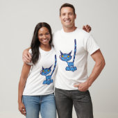 Blue Cute and Cool Kat cartoon Women T shirt (Unisex)