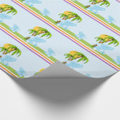 Blue Cute Baby Elephant Wrapping Paper Cadeaupapier (Hoek)