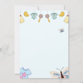 Blue Cute Baby shower Invitation Kaart (Achterkant)