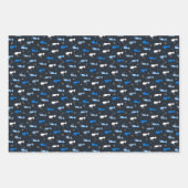 blue cute cat pattern inpakpapier vel (Voorkant)