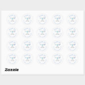 Blue Cute Clothesline Baby shower Hartelijk dank Ronde Sticker (Vel)