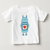 Blue Cute Clumsy Robot met hart Baby (Voorkant)