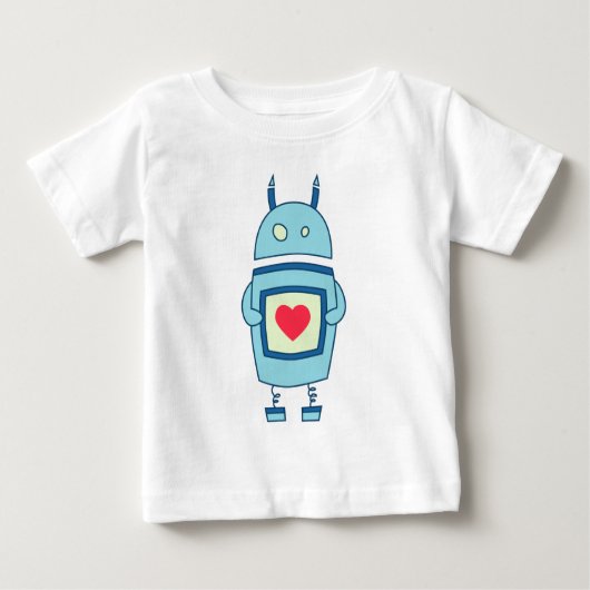 Blue Cute Clumsy Robot met hart Baby (Voorkant)