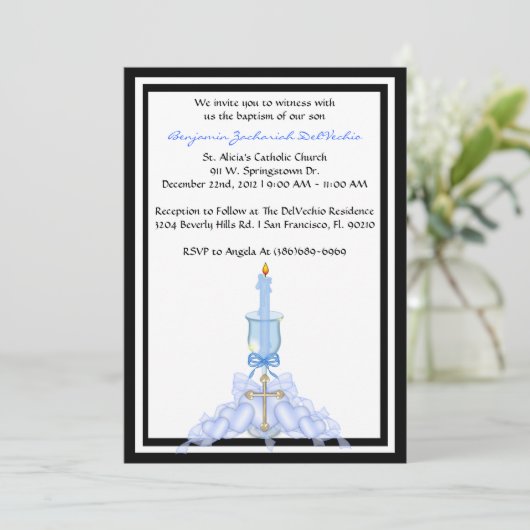 Blue CUTE Community/Baptism Invite Kaart (Staand voorkant)
