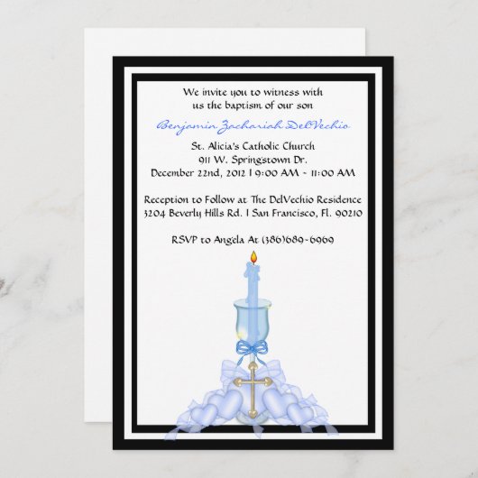 Blue CUTE Community/Baptism Invite Kaart (Voorkant / Achterkant)