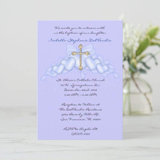 Blue CUTE Community/Baptism Invite Kaart (Staand voorkant)