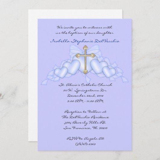 Blue CUTE Community/Baptism Invite Kaart (Voorkant / Achterkant)