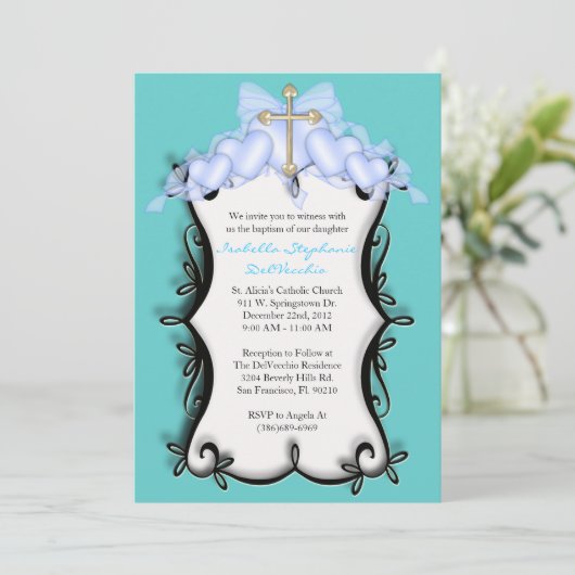 Blue CUTE Community/Baptism Invite Kaart (Staand voorkant)