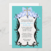 Blue CUTE Community/Baptism Invite Kaart (Voorkant / Achterkant)