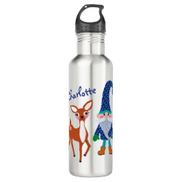 Blue Cute Deer Persoonlijk kerstkoepel Waterfles