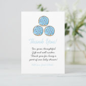 Blue Cute Donut Boy Baby shower Bedankkaart (Staand voorkant)