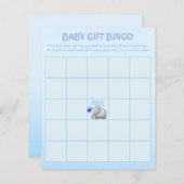 Blue Cute Elephant Baby Boy Shower Game (Voorkant / Achterkant)