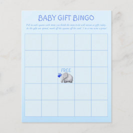 Blue Cute Elephant Baby Boy Shower Game