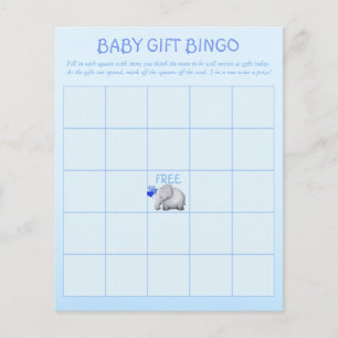 Blue Cute Elephant Baby Boy Shower Game