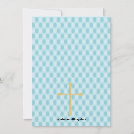 Blue Cute First Community Boy Invitation Kaart (Achterkant)