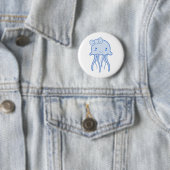 Blue Cute Jellyfish Ronde Button 5,7 Cm (In situ)