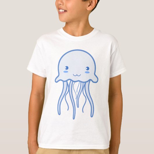 Blue Cute Jellyfish T-shirt (Voorkant)