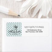 Blue Cute Kitten Baby shower Return Address Label (Insitu)