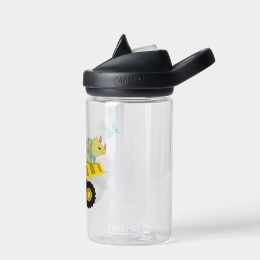 Blue Cute leuke dinosaurustractor naar school Waterfles (Links)