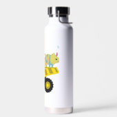 Blue Cute leuke dinosaurustractor naar school Waterfles (Links)