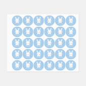 Blue Cute Little Bunny Rabbit met aangepaste naam Labels (Vel)