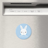 Blue Cute Little Bunny Rabbit met aangepaste naam Magneet (Insitu (Vaatwasser))