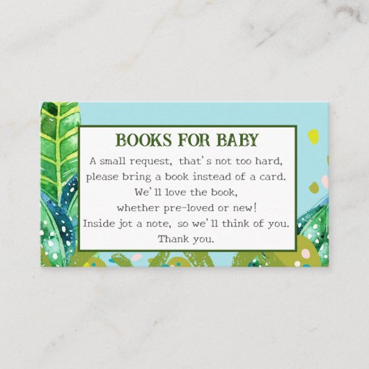 Blue Cute Monkey 2 Baby Books Request   Informatiekaartje (Voorkant)