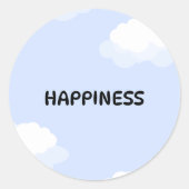 Blue cute notebook ronde sticker (Voorkant)