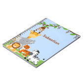 Blue Cute Oerwoud Baby Animal Notebook Notitieboek (Linkerzijde)